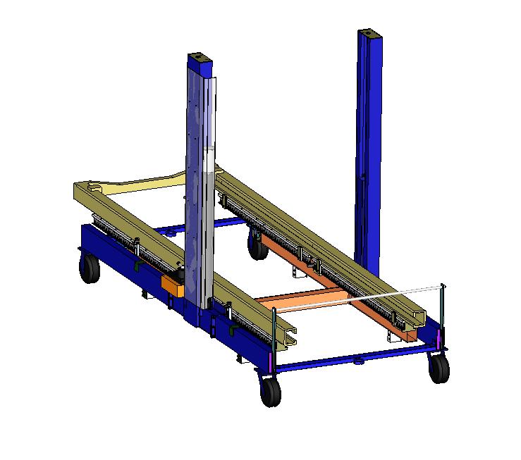 液压升降机 车厢升降机构3D数模图纸 Solidworks设计 附IGS格式